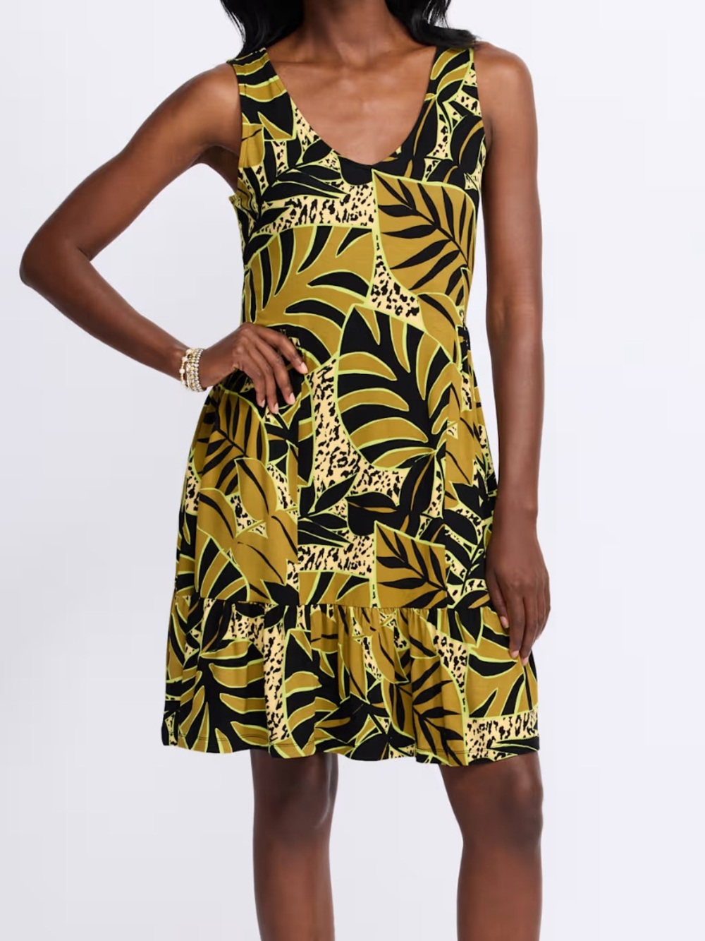 Tribal Phoebe Sleeveless V-Neck Aline Dress with Pockets